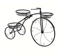 XLDZ Vintage Bicycle Planter Stand With 3 Baskets - Metal Tricycle Design Flower Pot Cart Holder For Outdoor Garden Patio Decor