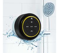 Xleader, Upgraded, Pro Shower Speaker, Certified IPX7 Waterproof Bluetooth Speaker, with Suction Cup, Hook Clip, Built-in Mic, Crystal Sound&Rich Bass, 12H Playtime, Gold - SoundAngel Mate