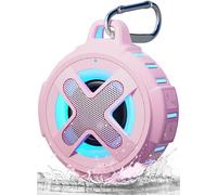 XLeader X8(2nd Gen) Bluetooth Speaker, Shower Speaker, Certified IP67 Waterproof, Silicone Case, 10W Crystal Sound & Deep Bass, 24H Playtime, Small Portable, Clip, for Beach Kayak Camping Gifts, Pink