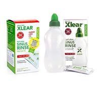 Xlear Natural Neti Pot Kit, Sinus Rinse Refill Packets with Rinse Bottle, Sinus Relief Saline Nasal Rinse with Xylitol (50 Packets + 1 Bottle)