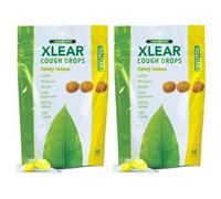 Xlear Xylitol Sugar-Free Cough Drops for Adults and Kids, Sugarless Dry Mouth Lozenges for Sore Throat Relief, Non-GMO, Gluten-Free, Natural Honey Lemon, 30 Count (Pack of 2)