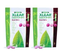 Xlear Xylitol Sugar-Free Cough Drops for Adults and Kids, Sugarless Dry Mouth Lozenges for Sore Throat Relief, Non-GMO, Gluten-Free, Natural Black Cherry, 30 Count (Pack of 2)