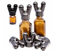 xleathers XTRM SNFFR The Sensational Aroma Amber Bottles Screw Twist Attachment on Your Bottle (Set Double Small + Double Large Black); Number of Pieces: 1, 1.0 Pieces