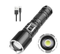 XLENTGEN LED Torch USB Rechargeable, Super Bright 20000 Lumen 5 Lighting Modes, Powerful Zoomable Waterproof Tactical Torch Flashlight for Camping Hiking Emergency