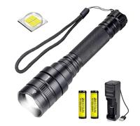 XLENTGEN Rechargeable Torch 600000 Lumens Torches LED Super Bright High Power IPX5 Waterproof, Powerful Tactical Flashlight Zoomable for Camping, Hiking, Emergency (L)