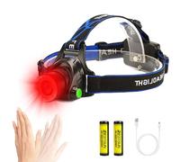 XLENTGEN Red Head Torch Rechargeable Red Light Headlamp with Motion Sensor - 3 Modes Red LED Headlight Waterproof Head Lamp Zoomable for Hunting, Fishing, Astronomy