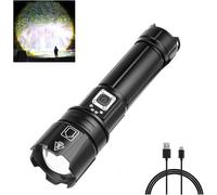 XLENTGEN Super Bright Rechargeable Torches 30000 Lumen, Powerful XHP70.2 LED Tactical Torch Battery Powered, 5 Light Modes, Waterproof Flashlight for Camping, Emergency, Dog Walking