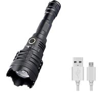XLENTGEN Super Bright Torch, Powerful Rechargeable Torch 50000 Lumens, 5 Lighting Modes, Adjustable Focus Tactical Flashlight for Outdoor, Camping, Emergency