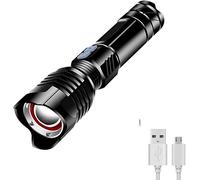 XLENTGEN Torch LED Rechargeable, Super Bright 20000 Lumen Powerful Tactical Flashlight, 5 Modes Adjustable Focus, Waterproof Handheld Torches for Camping, Hiking, Emergency
