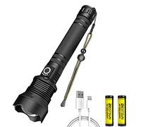 XLENTGEN Torches LED Super Bright 600000 Lumens Rechargeable XHP70 Torch with Power Display, Zoomable & IPX6 Waterproof, 3 Modes Powerful Flashlight for Camping, Hiking, Emergency