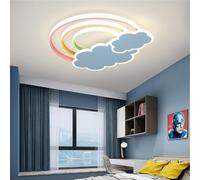 XLERDZSW Led Children's Room Light, Modern Rainbow Cloud Kids Ceiling Lamp, Dimmable with Remote Control Pendant Lamp, for Bedroom Kindergarten Living Room Night Light
