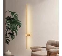XLERDZSW Modern Black Wall Light, Aluminium 3-Color 350° Rotate Wall Mounted Long Strip, Bedroom Living Room Decorative Background Minimalist Lighting