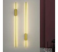 XLERDZSW Modern LED Wall Lights Set of 2, Battery Operated Dimmable with Remote Control, Wireless USB-C Rechargeable Wall Sconce, for Living Room Bedroom Long Strip Linear Lamp