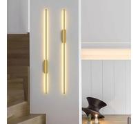 XLERDZSW Modern LED Wall Lights Set of 2, Battery Operated Dimmable with Remote Control, Wireless USB-C Rechargeable Wall Sconce, for Living Room Bedroom Long Strip Linear Lamp