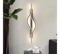 XLERDZSW Modern Minimalist Long Strip Wall Sconce, Ultra-Thin Metal Siliclampshade Black Linear Led Lighting, Living Room Bedroom Porch Hallway Indoor Decor Wall Mounted Lamp