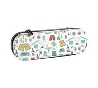 XLEWSIEU Abstraction Biology Chemistry4 Print Leather Pencil Case Stylish & Functional Pen/Pencil Case, Cosmetic Case, Change Box