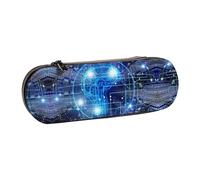XLEWSIEU Artificial Intelligence Brain Print Leather Pencil Case Stylish & Functional Pen/Pencil Case, Cosmetic Case, Change Box