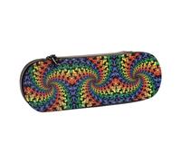 XLEWSIEU Bear Dancing Tie Dye Print Leather Pencil Case Stylish & Functional Pen/Pencil Case, Cosmetic Case, Change Box