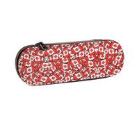 XLEWSIEU Canadian Flag Print Leather Pencil Case Stylish & Functional Pen/Pencil Case, Cosmetic Case, Change Box