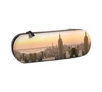 XLEWSIEU Empire State Building Print Leather Pencil Case Stylish & Functional Pen/Pencil Case, Cosmetic Case, Change Box