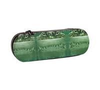 XLEWSIEU Gator Lurking Green Print Leather Pencil Case Stylish & Functional Pen/Pencil Case, Cosmetic Case, Change Box