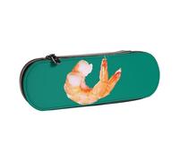 XLEWSIEU Glutton Shrimps Print Leather Pencil Case Stylish & Functional Pen/Pencil Case, Cosmetic Case, Change Box