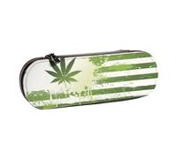 XLEWSIEU Grass Pot Leaf Print Leather Pencil Case Stylish & Functional Pen/Pencil Case, Cosmetic Case, Change Box