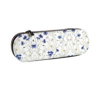 XLEWSIEU Hand Drawn Flower Print Leather Pencil Case Stylish & Functional Pen/Pencil Case, Cosmetic Case, Change Box