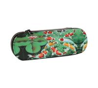 XLEWSIEU Hd Japanese Koi Fish Print Leather Pencil Case Stylish & Functional Pen/Pencil Case, Cosmetic Case, Change Box