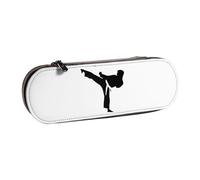 XLEWSIEU Karate-Highkick-Icon Print Leather Pencil Case Stylish & Functional Pen/Pencil Case, Cosmetic Case, Change Box