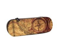 XLEWSIEU Law of The Compass Navigation Print Leather Pencil Case Stylish & Functional Pen/Pencil Case, Cosmetic Case, Change Box