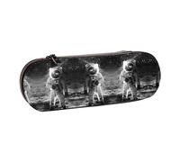 XLEWSIEU Lunar Astronaut Print Leather Pencil Case Stylish & Functional Pen/Pencil Case, Cosmetic Case, Change Box