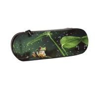 XLEWSIEU Peace Tree Frog Print Leather Pencil Case Stylish & Functional Pen/Pencil Case, Cosmetic Case, Change Box