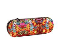 XLEWSIEU Retro Japanese Geisha Girl Print Leather Pencil Case Stylish & Functional Pen/Pencil Case, Cosmetic Case, Change Box