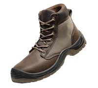 XLFKD Men's Anti Static Work Shoes Steel Lightweight Slip Resistant Knitted Upper Sturdy Work for Construction and Industrial Use,Brown,43