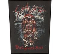 XLG Slayer World Painted Metal Blood Sew On Patch, Black, One Size