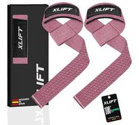 XLIFT Straps Gym - Weightlifting Straps - Powerlifting Straps - Grip Gym - Deadlifts - Lifting Straps - Gym Accessories for Women and Men (Pink)