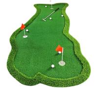 XLIHAWY Golf Putting Green, Large Professional Golf Training Mat With Realistic Artificial Grass Turf, 3 Holes, 3 Flags And Cups For Indoor Outdoor Putting Practice(Green 2cm,1.5x3m)