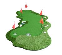 XLIHAWY Putting Green Mats Set, Golf Training Aid Put With Ball And Flags, Golf Practicing Putt Green Carpet For Balcony Backyard Indoor Outdoor(Green 0.5cm,1x3m)