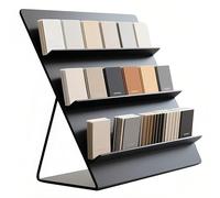 XLIHAWY Tile Sample Display Stand, Desktop Small Magazine Photo Frame Display Rack, Flooring Display Shelf For Bookstores Building Materials Markets(50x30x50cm)