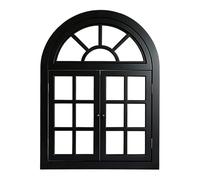 XLIHAWY Wood Window Frame With Opening-doors, Rustic Wall Decor(Black)