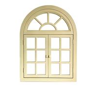 XLIHAWY Wood Window Frame With Opening-doors, Rustic Wall Decor(Yellow)