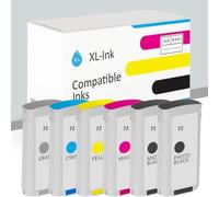 XLink Compatible Ink Cartridges for HP 72 (MBK/PBK/C/M/Y/G) - Set of 6