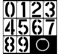 XLIUAX 10 Pack 8 Inch Number Stencils Set, Large 0 to 9 Reusable Curb Address Number Stencils Plastic Digital Templates for Painting DIY Art Projects Parking Lot Decoration