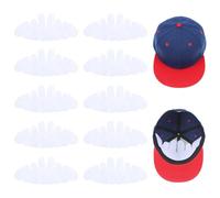 XLIUAX 10 Pcs Baseball Caps Inserts, Flexible Washable Hat Shaper Reusable Hat Liner Cap Fitter Inserts Felt Hats Sweat Liner White