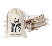 XLIUAX 10 Pcs But Did You Die Hangover Kit Bags, 4"x6" Muslin Drawstring