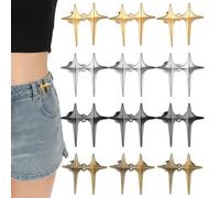 XLIUAX 12 Sets Pant Waist Tightener, Jean Clips to Tighten Waist Waists Tightener for Women Pants Jean Buttons Pins for Loose Jeans Detachable Decorative Buckles No Sew for Skirts Sleeves