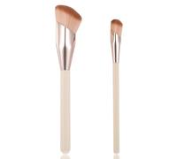 XLIUAX 2 Pack Foundation Brush, Foundation Brush for Liquid Makeup Angled Blush Brushes Concealer Brushes Under Eye Contour Soft Dense Synthetic Bristles Angled Face Makeup Tool Pink Bristles