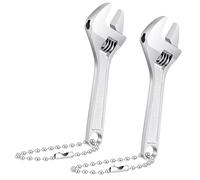 XLIUAX 2 Pack Small Adjustable Wrench, Mini Adjustable Wrench Small Wrenches Mini Nut Wrenches for Repair Micro Equipment Hand Knurl Tool with A Keychain for Charms 2.5'' Tiny CrescentWrench(Silver)