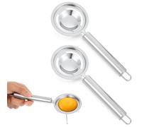 XLIUAX 2 Pcs Egg Yolk Separator, Egg Separator for Raw Eggs Stainless Steel Tool Eggs Whites for Cooking Baker Fitness Yolk Divider Extractor with Handles for Protection Separation Tools